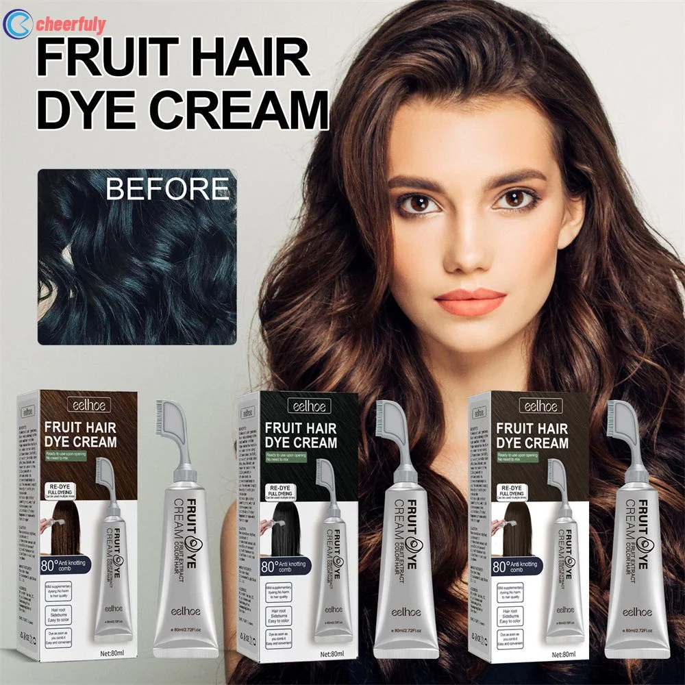 A Tintura De Cabelo Sem Oxigênio De Hidrogênio Eelhoe Não Precisa Ser Misturada Para Tingir Cabelos Brancos, Tintura De Frutas Vegetais, Pentear Cabelos Pretos, Uma Dose única Não é