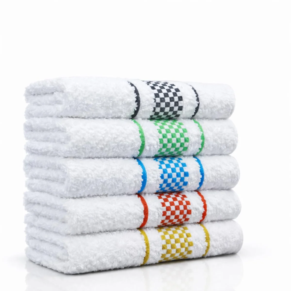 Panos de Prato Kit 5 Peças Branco Xadrez Colorido Alta Absorção