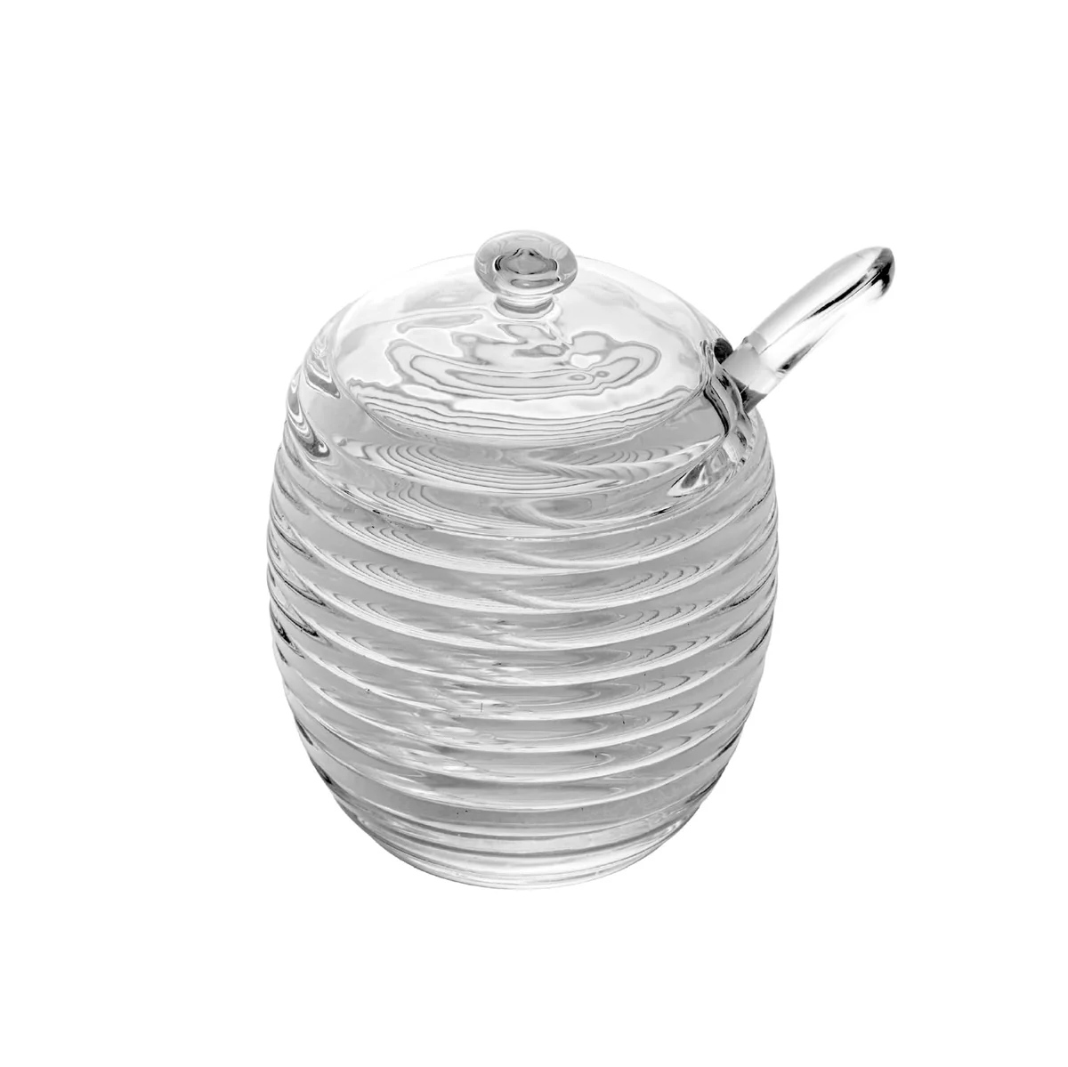 LYOR - Açucareiro de Cristal com Colher e Tampa Colméia 210ml
