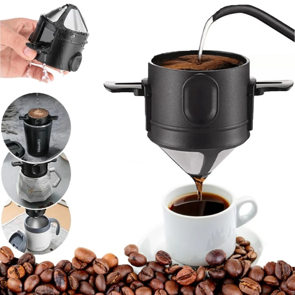 Mini Filtro De Café Chá Coador De Café Reutilizável Portátil Inox