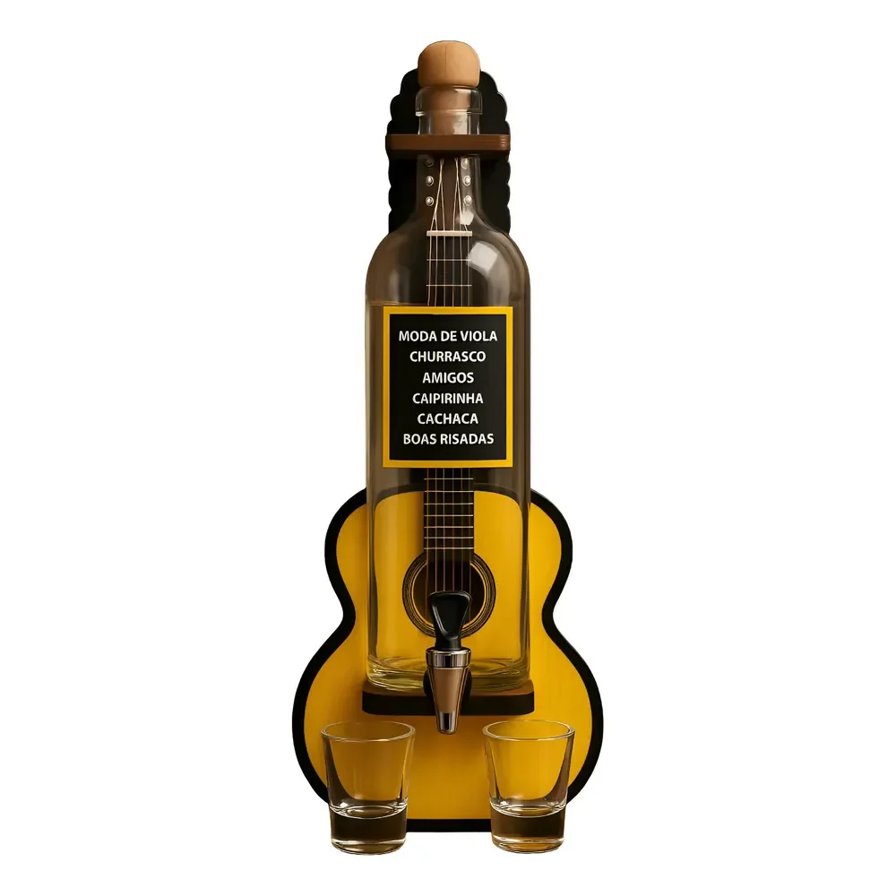 Pingômetro De Parede Viola Madeira Mdf Cachaça Área Gourmet