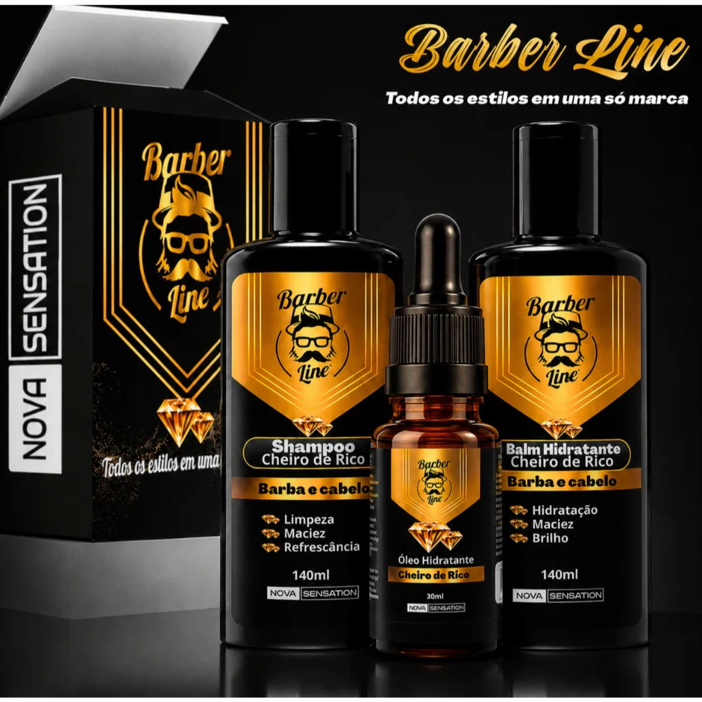 Kit barba Balm Shampoo Óleo Cheiro De Rico