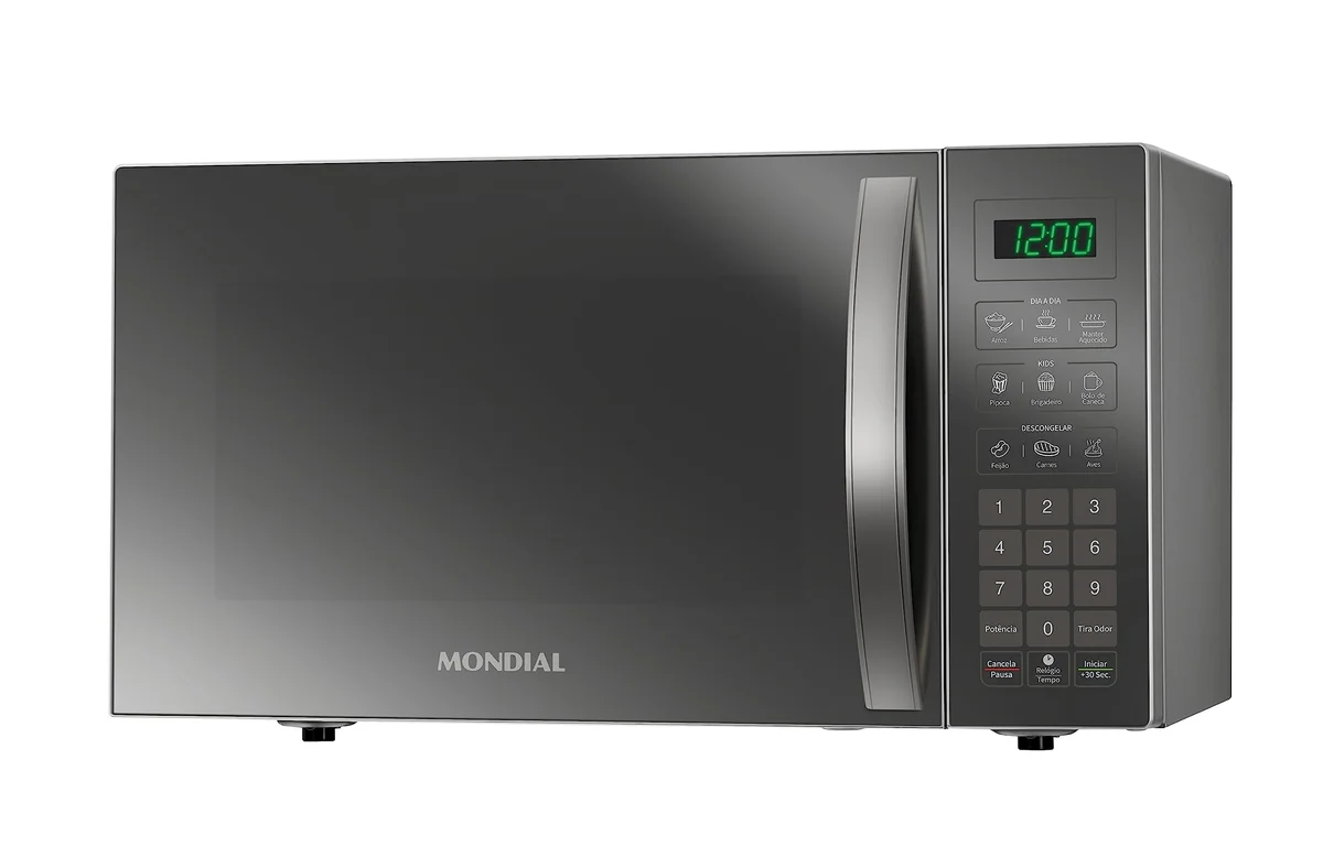 MONDIAL Micro-Ondas, Espelhado, 34L, 1400W, 110V