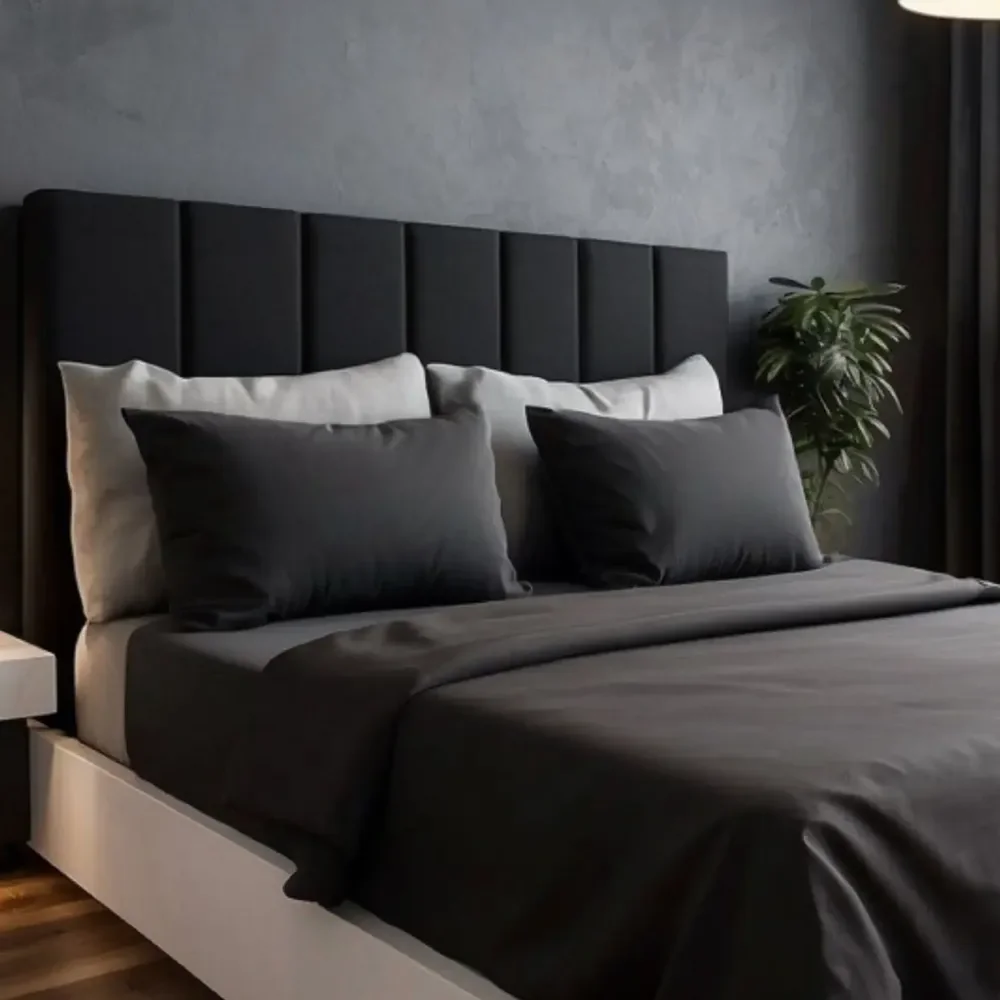 Cabeceira Para Cama Casal Box Estofada C/ 7un Varias Cores Preto
