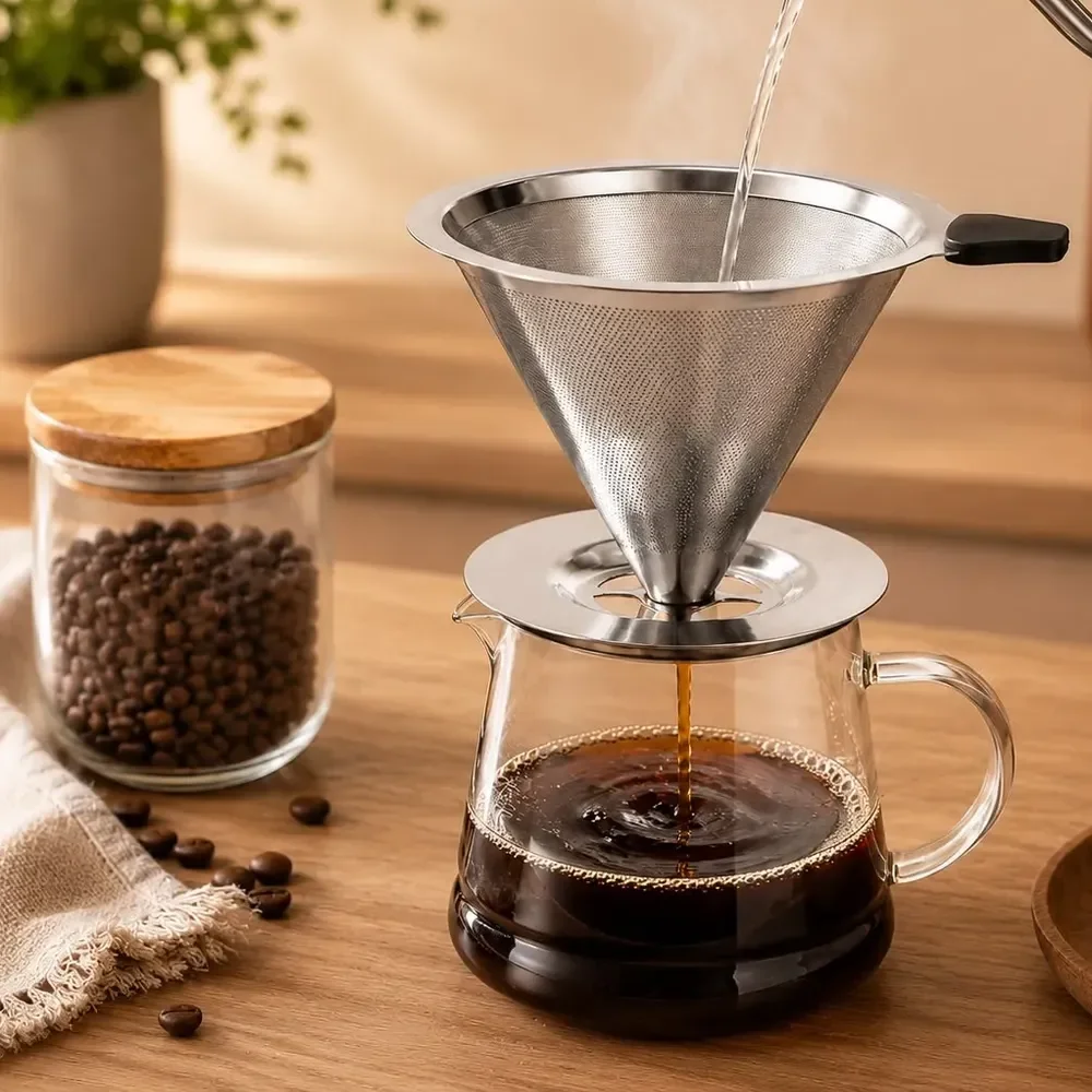 Coador De Café 103 Inox Prata Filtro Permanente Vlx