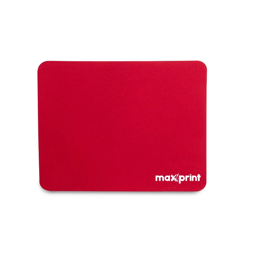 Maxprint Base para Mouse Mini – Vermelha – Revestimento em Tecido – Base Antiderrapante – Ideal para Escritório e Notebook