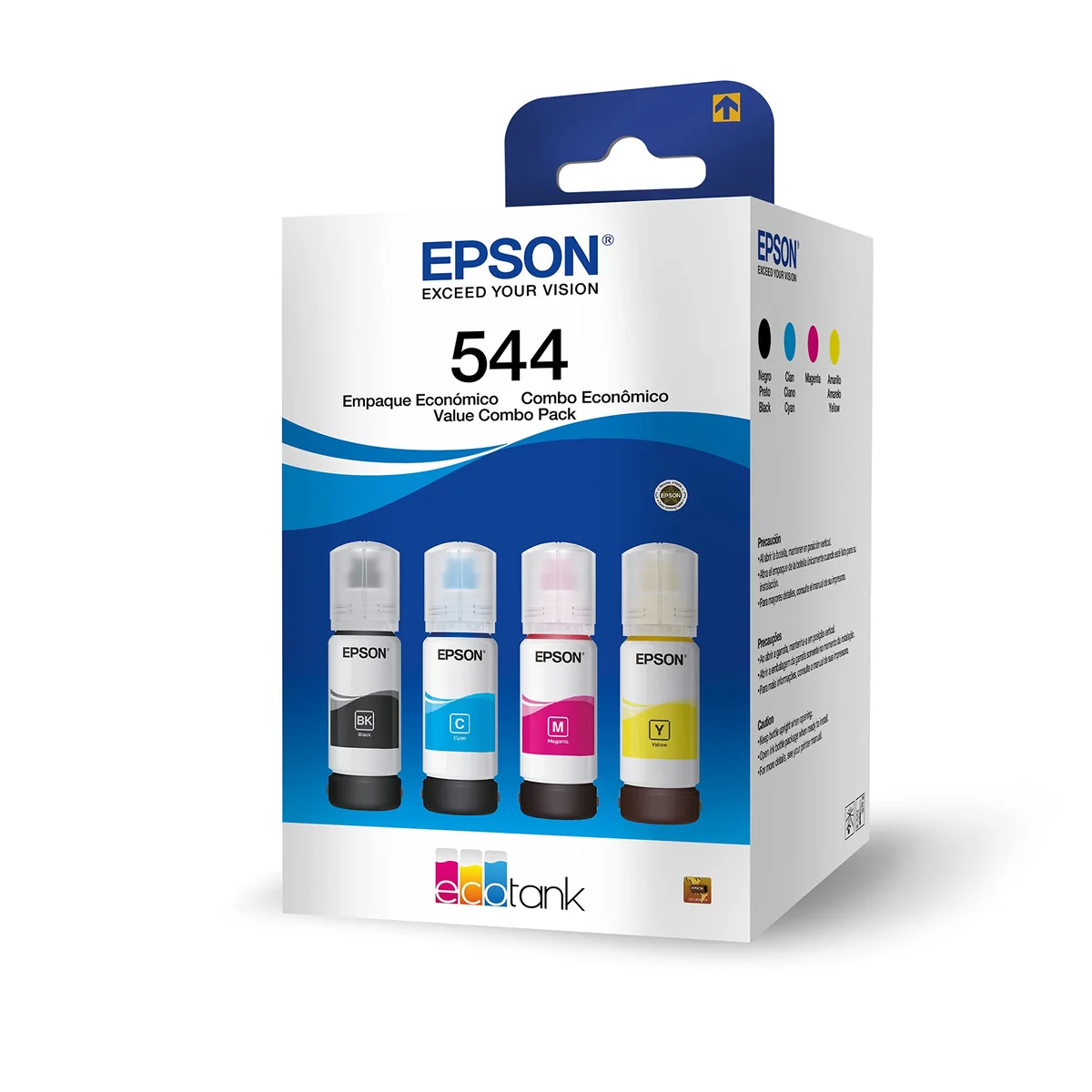 EPSON, Kit de garrafas de tintas originais Epson , Magenta, Amarelo, Ciano, Compacto, T544520-BR