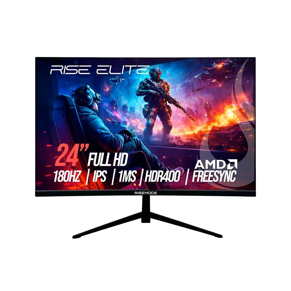 Monitor Gamer Rise Mode 24", FHD, 180Hz, 1ms, IPS, HDMI e VGA, sRGB 110%, Preto - RM-MOG-24F180FH-B