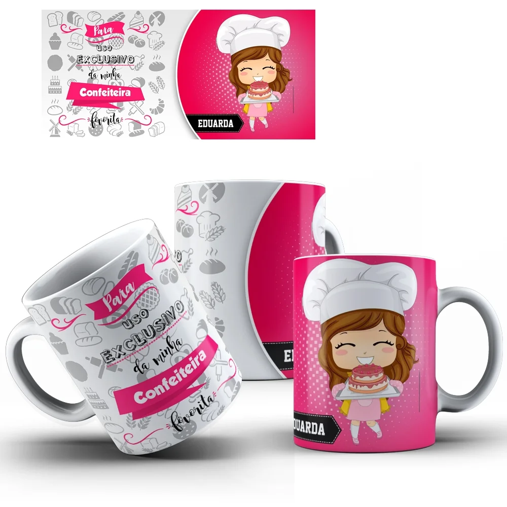 Caneca Confeiteira - Para Uso Exclusivo da Minha Confeiteira Favorita + Caixinha
