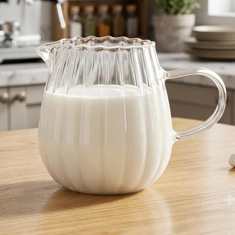 Jarra Leiteira De Vidro Borossilicato Lótus 300ml Hauskraft