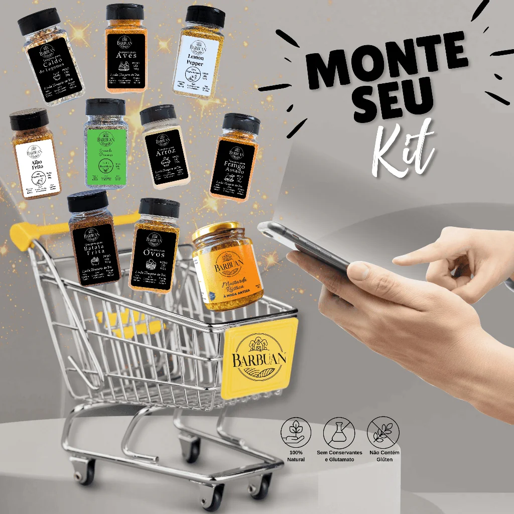 Monte Seu Kit Personalizado de Temperos Naturais Barbuan