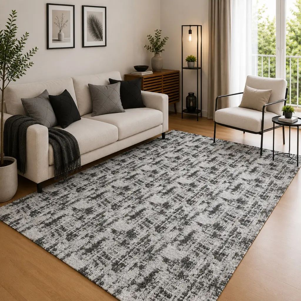 Tapete Jacquard 2,00 m x 1,40 m Antiderrapante Geométrico Sala Escritório Quarto Decoração