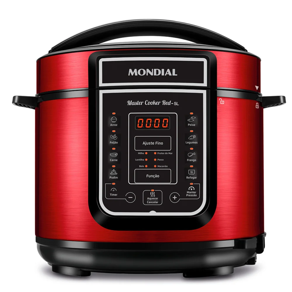 Panela de pressão elétrica digital 5 litros Master Cook Red - PE-39 - Mondial