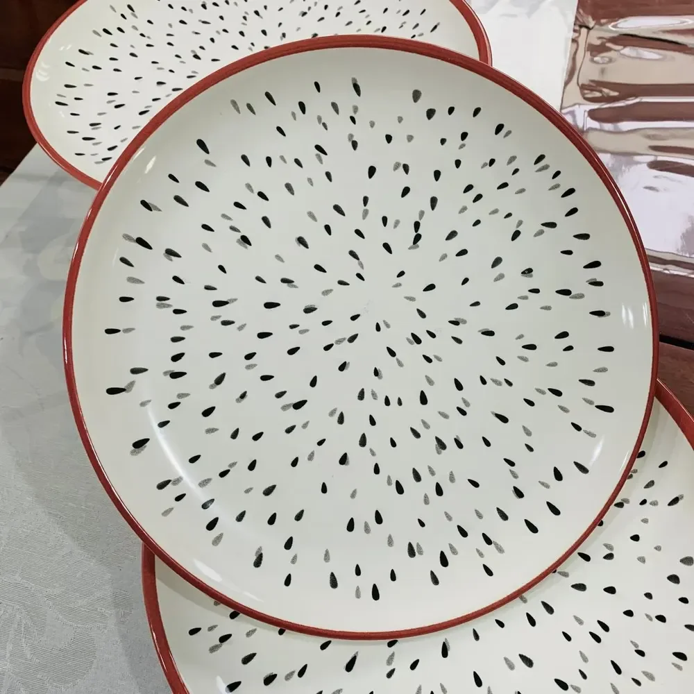 Boleira Média Prato De Bolo 29cm Com Pé Alleanza Cerâmica Pitaya