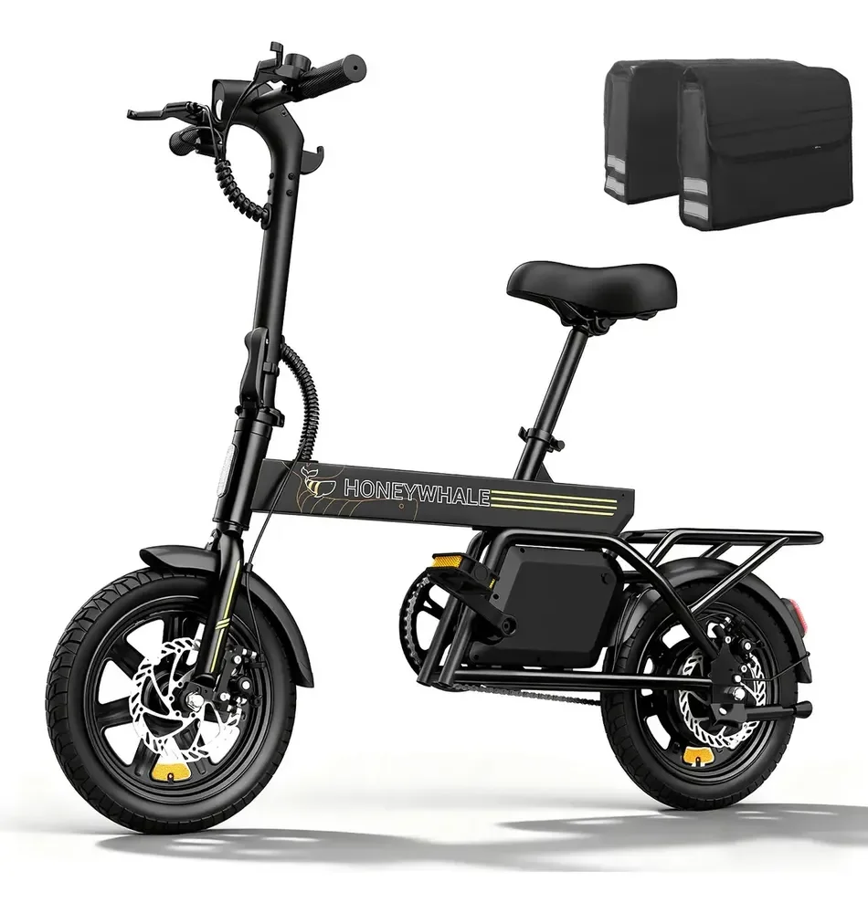 Honeywhale B20 Bicicleta Elétrica, 440w-35km-25km/h-120kg, Scooter Motor-ebike-adulto-bike-autonomia-velocidade Máxima-carga-honey Whale-fat-dobravel, 14 Aro, Freios A Disco Dianteiros E Traseiros
