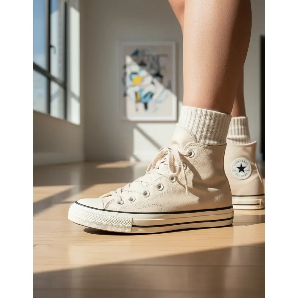 Chuck Taylor All Star Ct3277 Longo Tecido Sem Gênero Marfim/cru Classico/cru Classico Lisa 40 Br