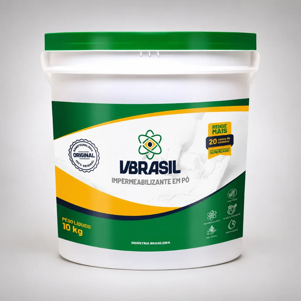 IMPERMEABILIZANTE EM PÓ PARA CIMENTO E ARGAMASSA VBRASIL EM PÓ 10KG | UMIDADE | INFILTRAÇÃO | MOFO | ADITIVO | CONCRETO