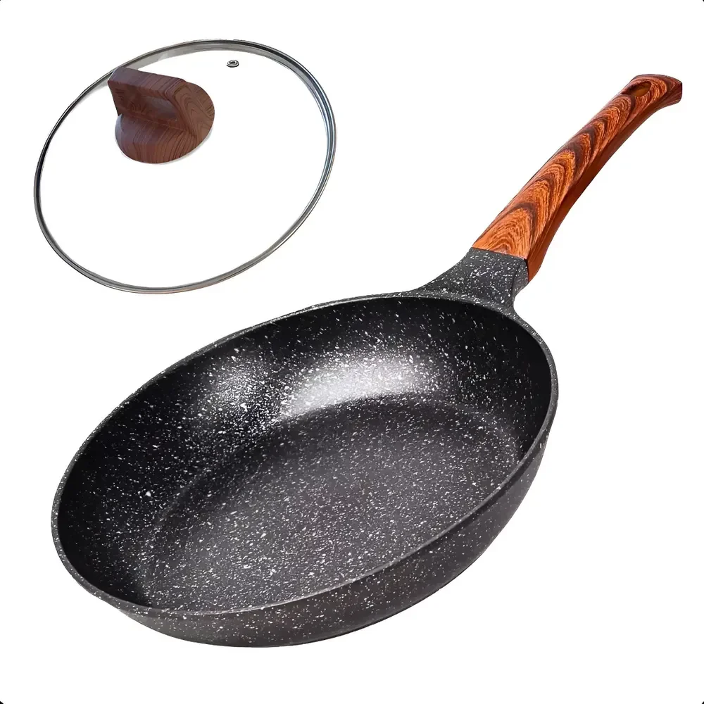 Panela Frigideira Indução E Gás Antiaderente De Cerâmica Com Tampa De Vidro 24cm - Aero Home Cinza-escuro