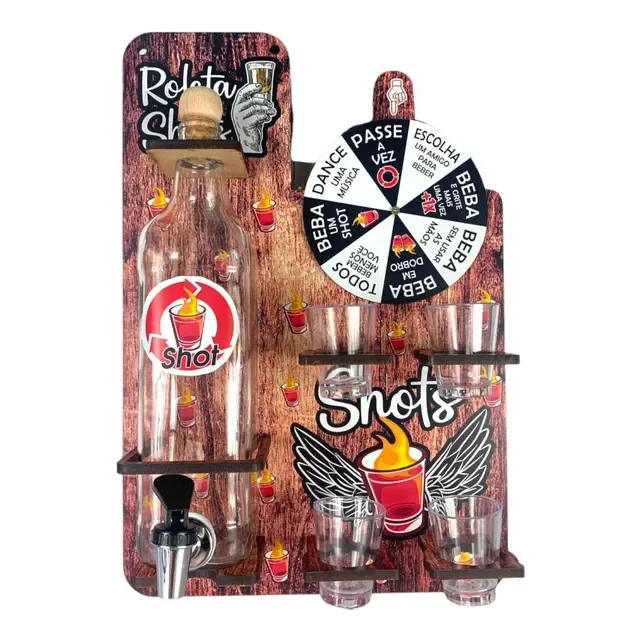 Pingometro Shots Porta Cachaça De Parede Roleta Divertida