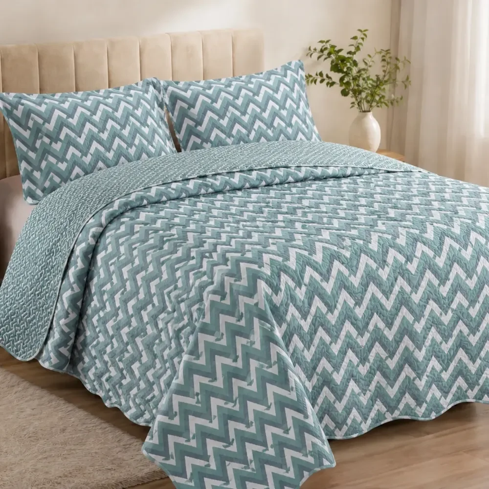 Cobre Leito Queen Dupla Face 3 Peças Leve Decorativo Premier Geometrica_67 Tecido Estampado