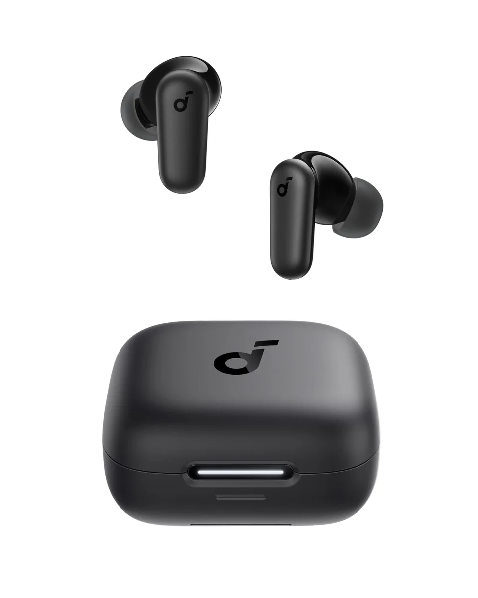 soundcore P30i da Anker, Fone de Ouvido Bluetooth 5.4 com Cancelamento de Ruído Adaptativo, Graves Poderosos, 45H de Reprodução, Estojo 2-em-1 com Suporte para Celular, IP54, Fone sem fio TWS, Preto | Cancelamento de Ruído Adaptativo, Graves Poderosos, Estojo 2-em-1 Suporte para Celular, IP54, Fone Sem Fio