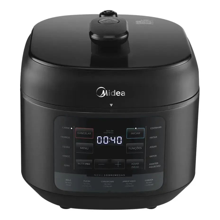 Panela De Pressão Elétrica 5l Nutripro Preta Midea Cor Preto 127v