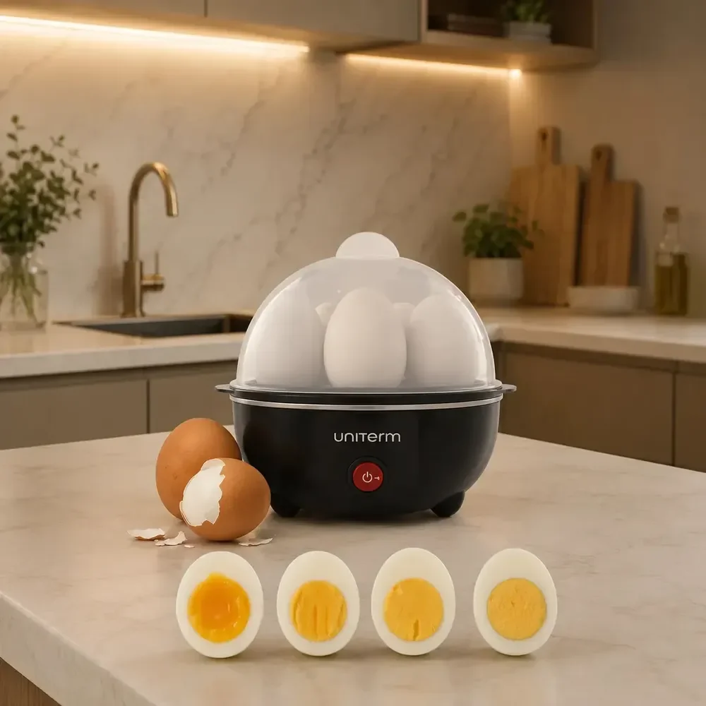Cozedor De Ovos Elétrico Portátil Cozinha À Vapor Unitermi Preto 220v