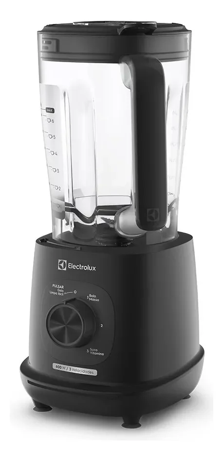 Liquidificador Electrolux 600W de Potência com 2.7 Litros de Capacidade 3 Velocidades Lâmina TriForce e Pés Antiderrapantes EBL700 Preto