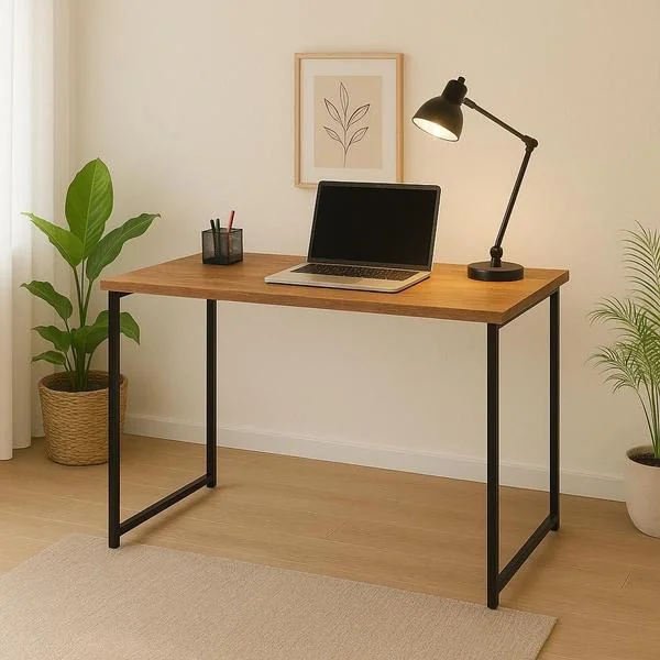 Escrivaninha Industrial Mesa Estudo Aparador Escritório Home Office Pés Em Aço