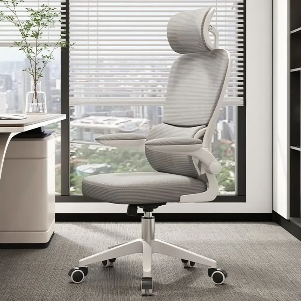 Cadeira Escritório Ergonômica Python Fly Cor Cinza Com Supor Cinza Malha