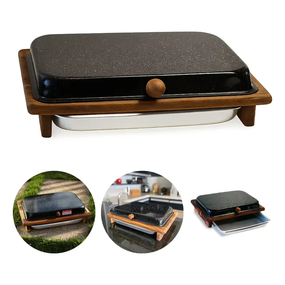 Tábua Tampa Gaveta Baita Grill Preta 43cm Lisa Preto