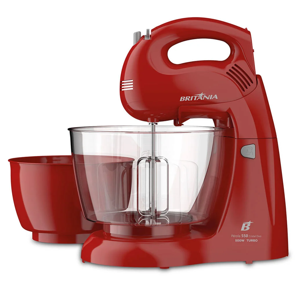 Batedeira Britânia Perola 550 Cristal Duo 500W 2 Tigelas