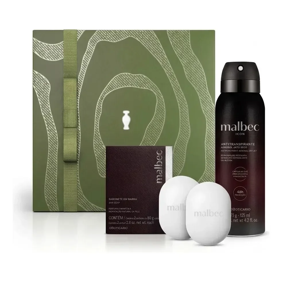 Combo Presente Dia Dos Pais Malbec: Sabonete Em Barra 2x80g+