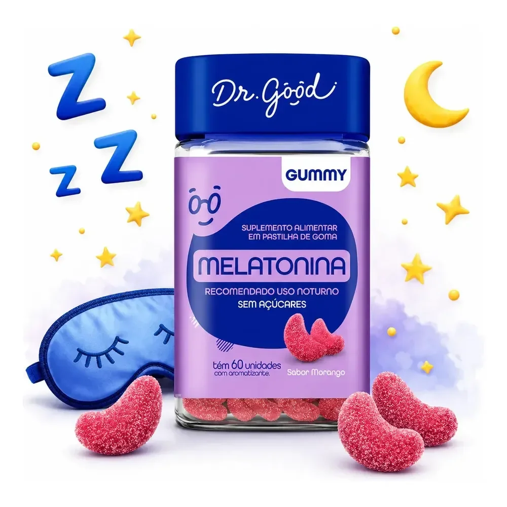 Melatonina Em Goma Sabor Morango 60 Unid. Dr, Good Fini