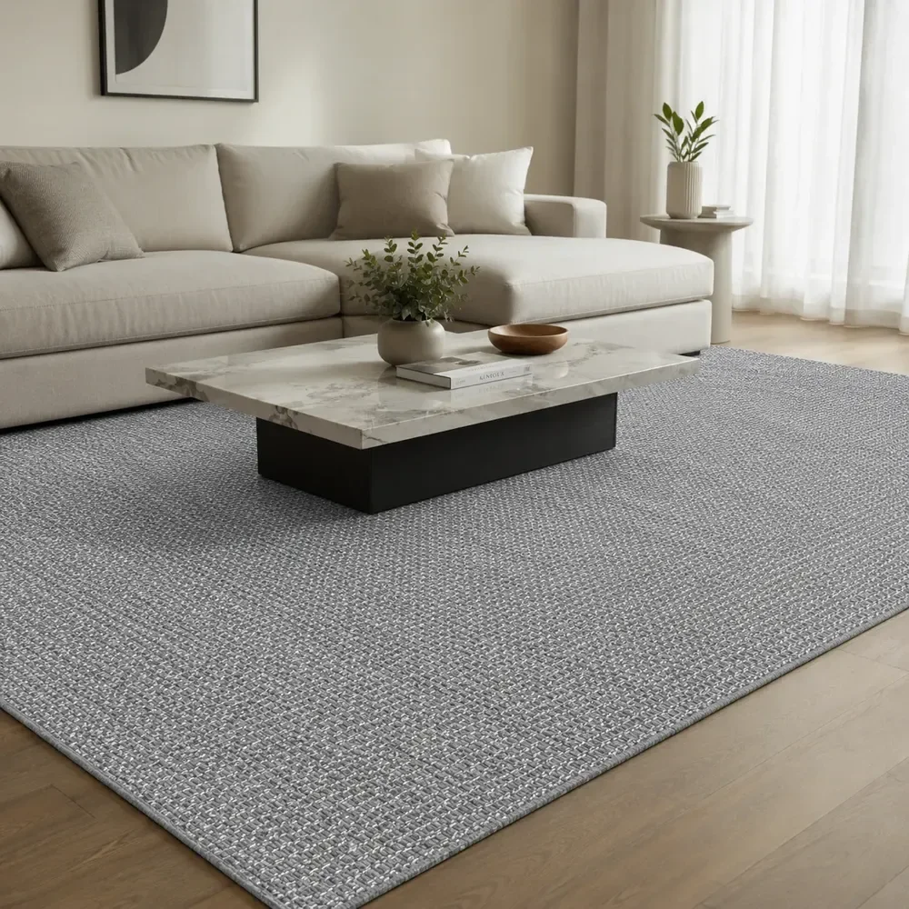 Tapete Sala Quarto Grande 300x200 Jacquard Antiderrapante 2 M 3 M Boho Cinza