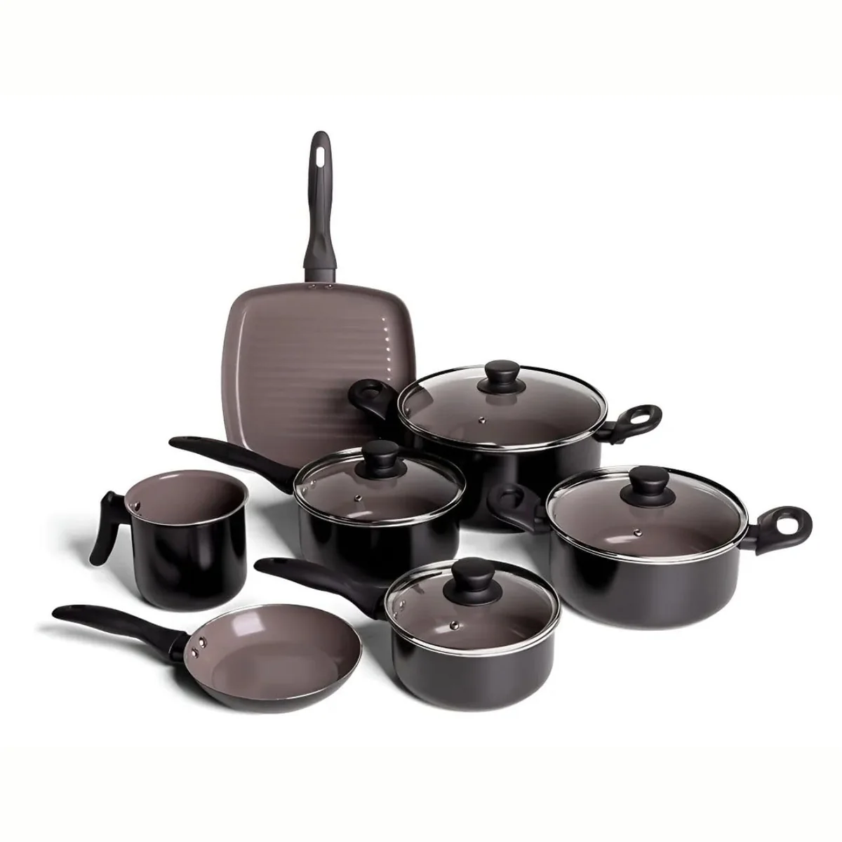 Brinox - Jogo de Panelas Easy 7 Peças Ceramic Life - Antiaderente Cerâmico