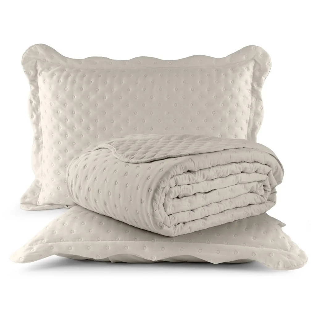 Kit Cobre Leito Colcha Casal Queen 03 Peças 2.60 x 2.40 Matelado 200 Fios Toque Macio
