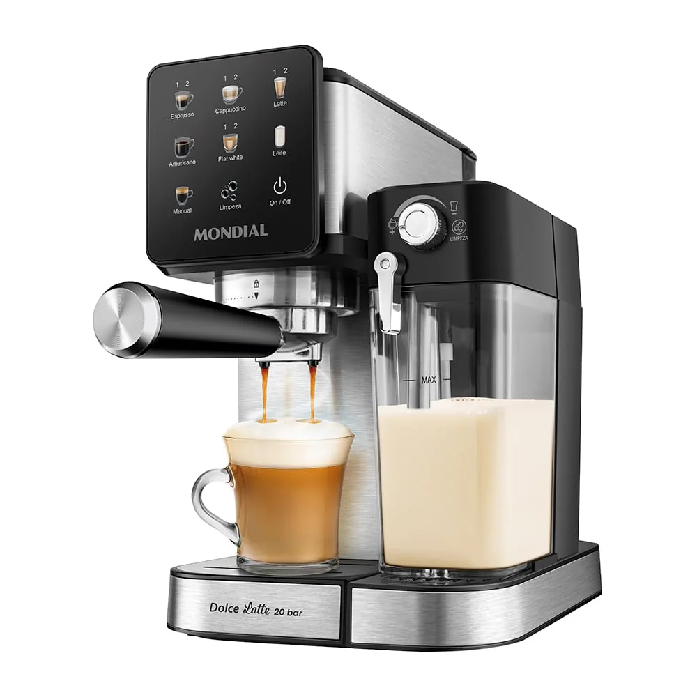 MONDIAL, Cafeteira Espresso Automática Dolce Latte 20 bar, Preto/Inox 1250W, 220V - CCL-01