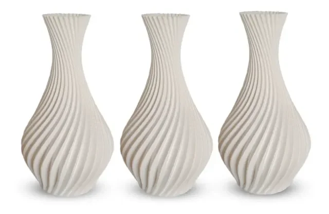 3 Vasos Decorativos Modelo Espiral Marca Universo Alt
