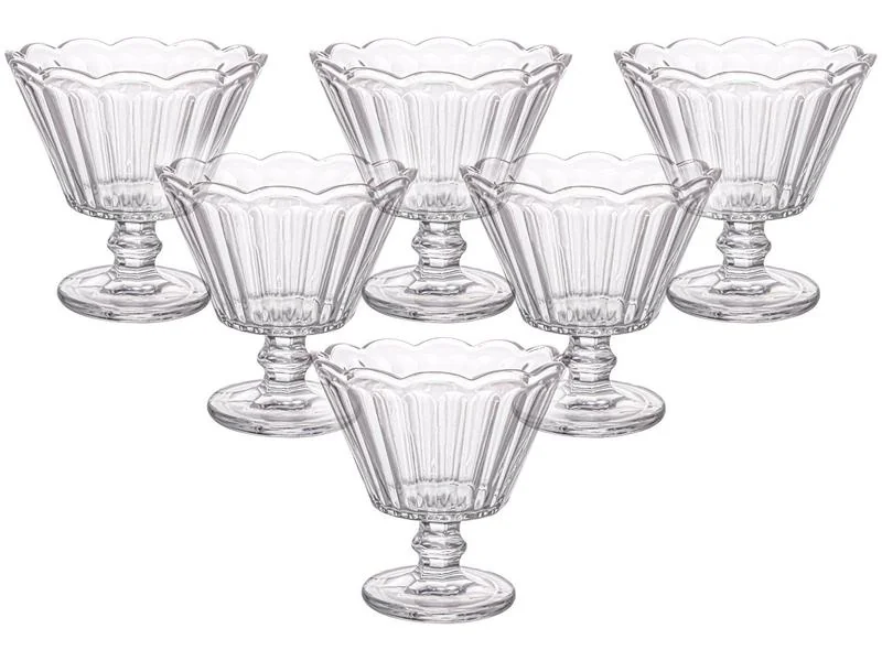 Jogo de Taças de Vidro para Sobremesa Transparente  150ml 6 Peças Haus Concept Lótus