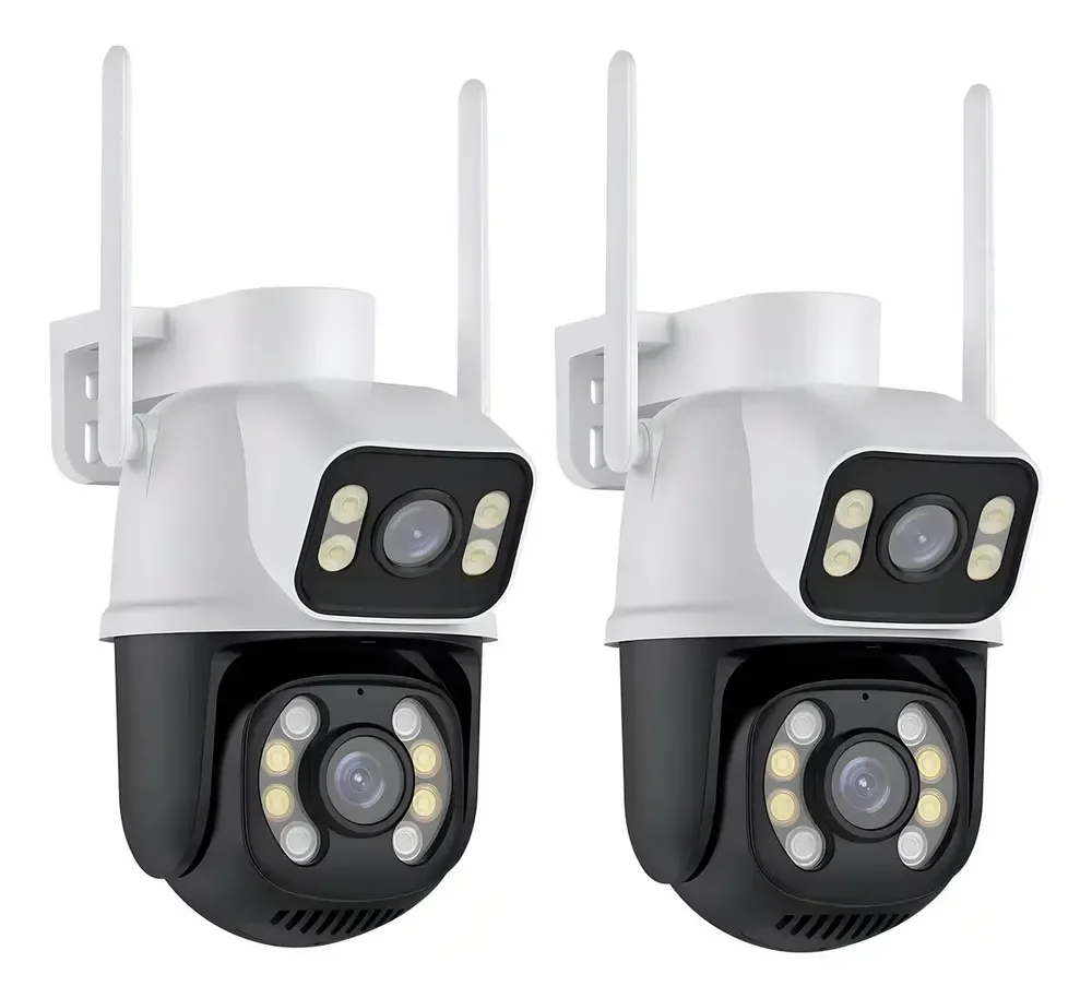 Kit 2 Câmera De Segurança Ip A28 App Icsee Estary Shop 3mp Wi-fi Branco/preto