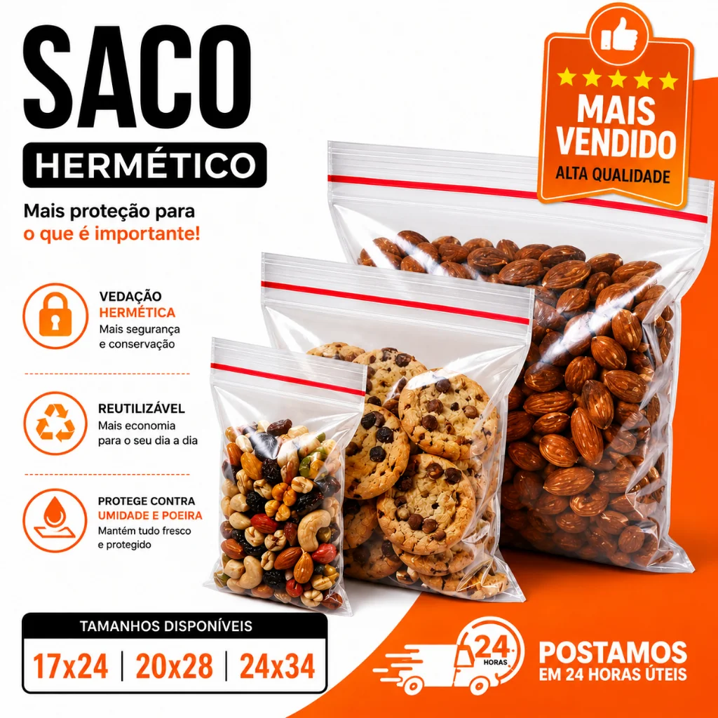 Saco Zip Grande Plástico Fechamento Hermético Atacado Organização Maternidade Alimentos Viagem Abre Fecha Viagem
