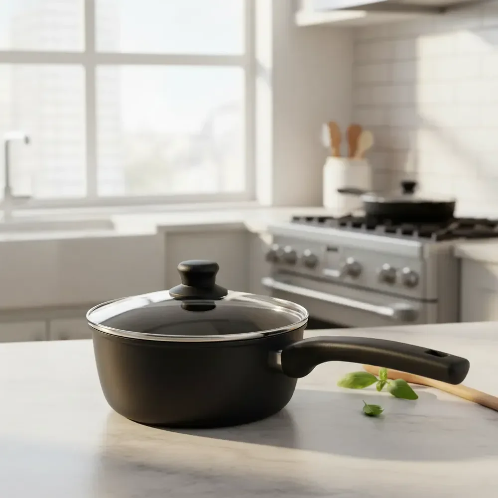Panela Antiaderente Com Revestimento Cerâmico24cm Preto