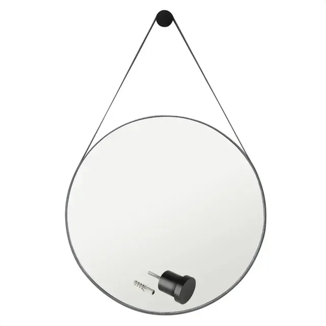Espelho Para Banheiro Decorativo Redondo 60cm Com Suporte