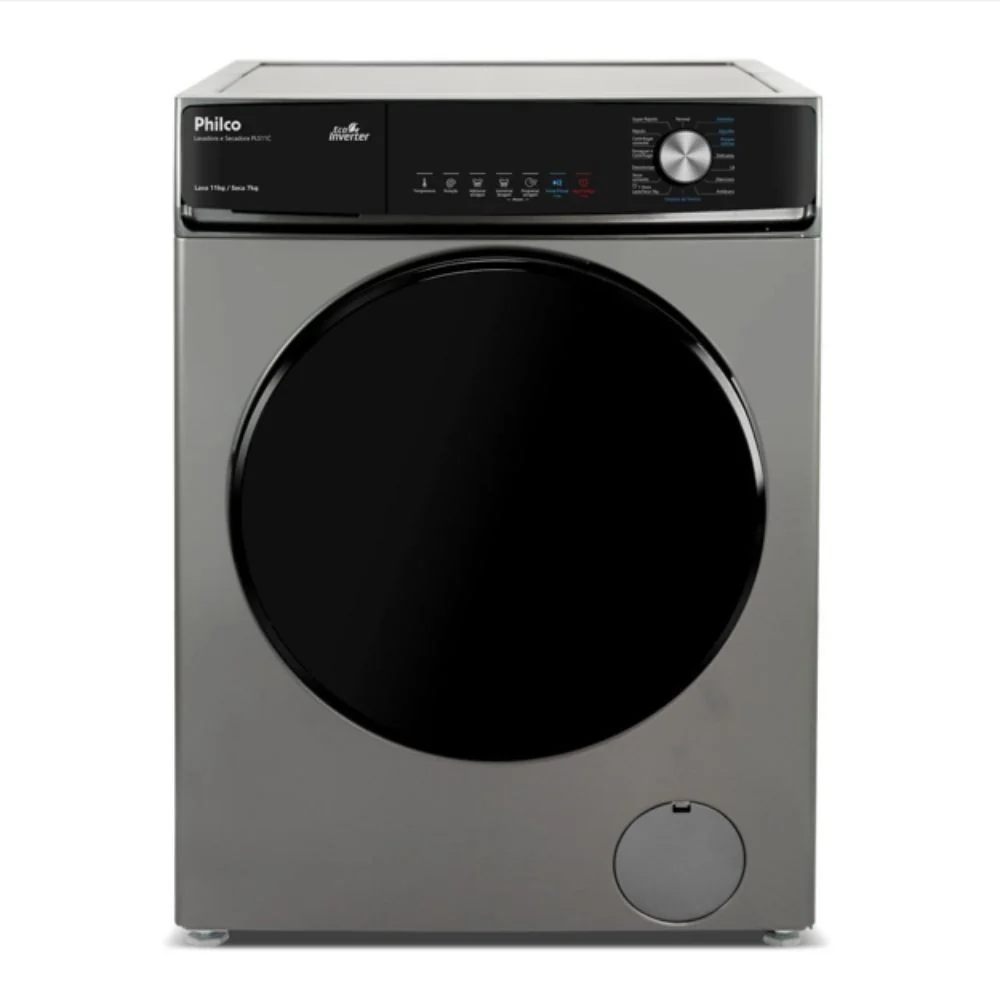 🛍️ Lava e Seca Philco 16 Programas  PLS Eco Inverter 10kg Titanium