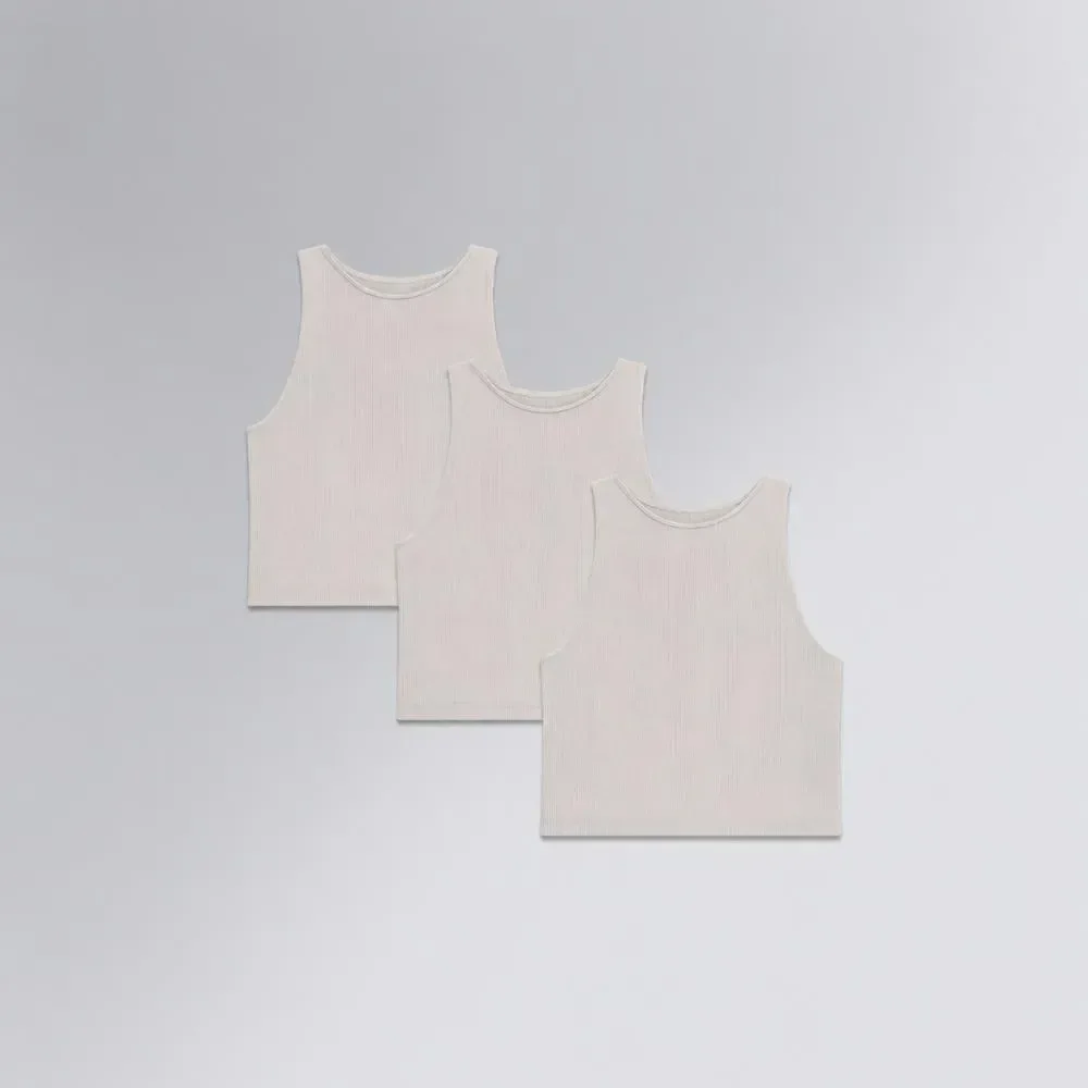 Kit 3 Regatas Insider Cropped In-form Seamless Sand Beige U