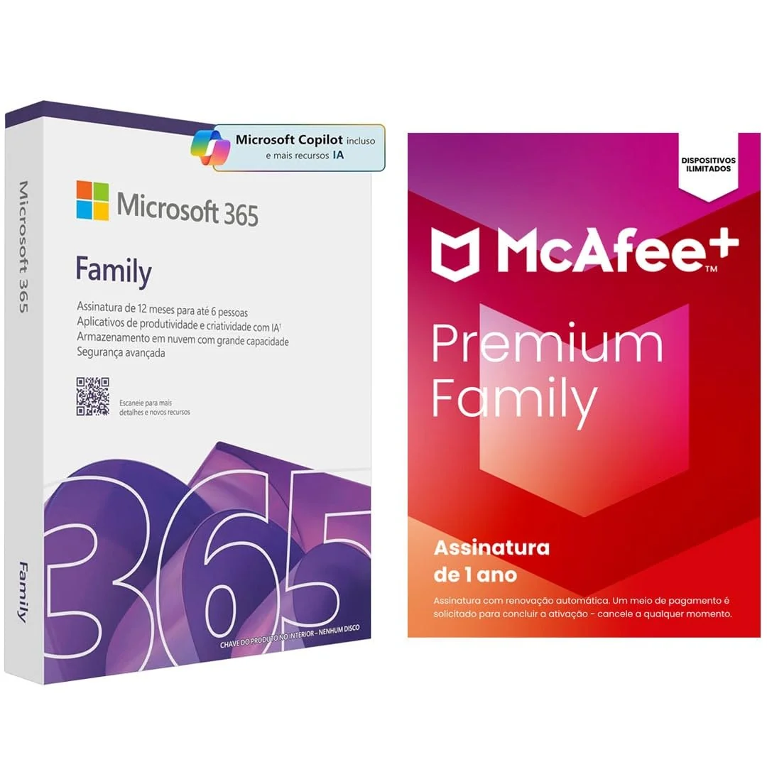 Kit Microsoft 365 Family + McAfee Premium Family