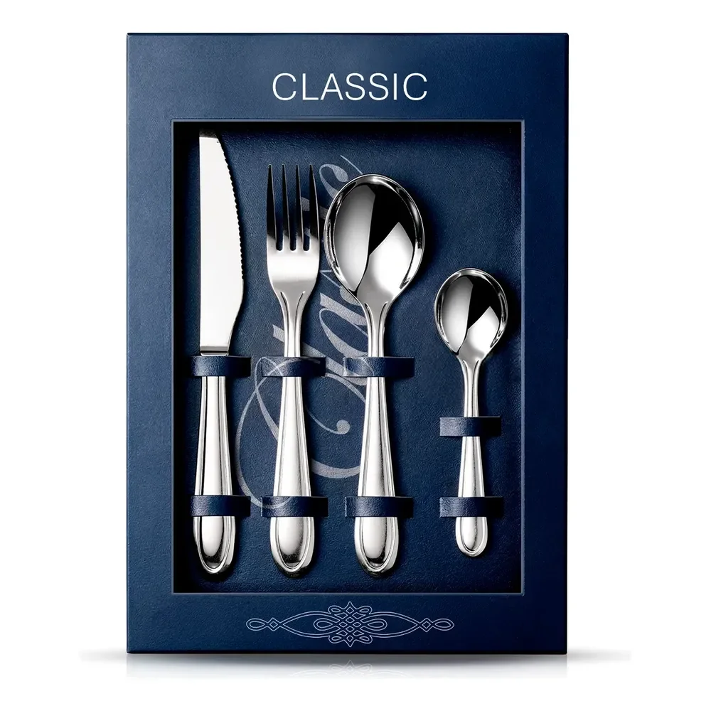 Talheres Jogo Kit Talheres Faqueiro Talheres Inox 16 Peças Inox