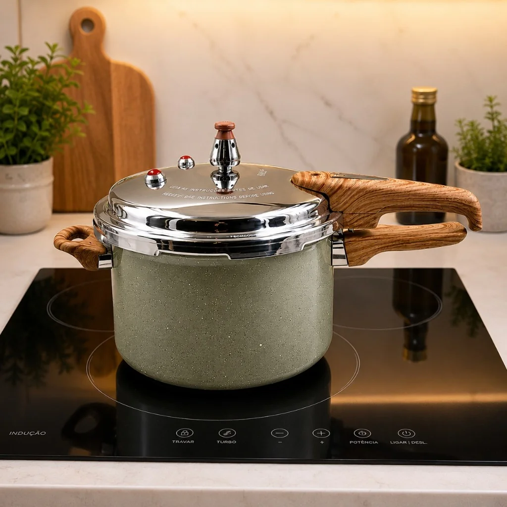 Panela De Pressão Fechamento Externo 4,2l Indução E Gás Qualidade Premium Tecnologia 3 camadas