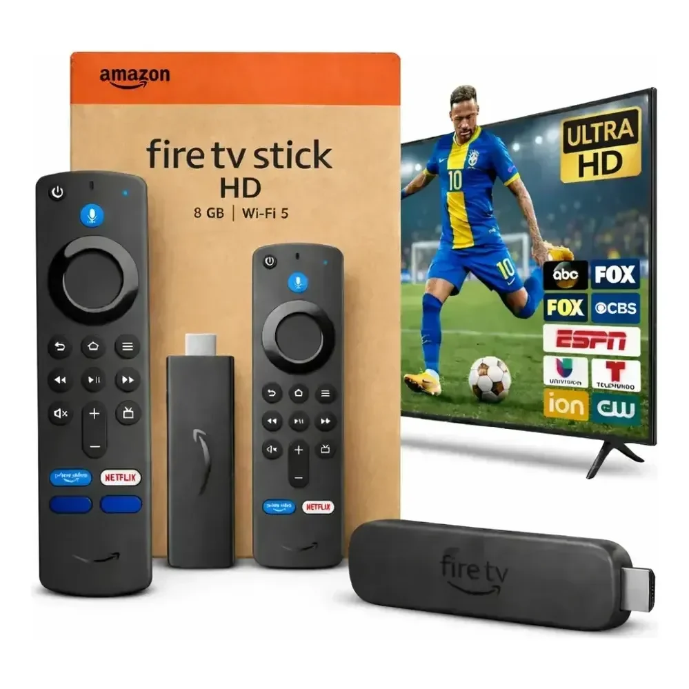 Streaming Stick Familar Amazon Fire Tv Full Hd Com Alexa E Controle De Voz Preto